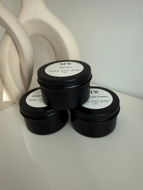 Ambered Vanilla Organic Soy Candle – 4oz Black Tin